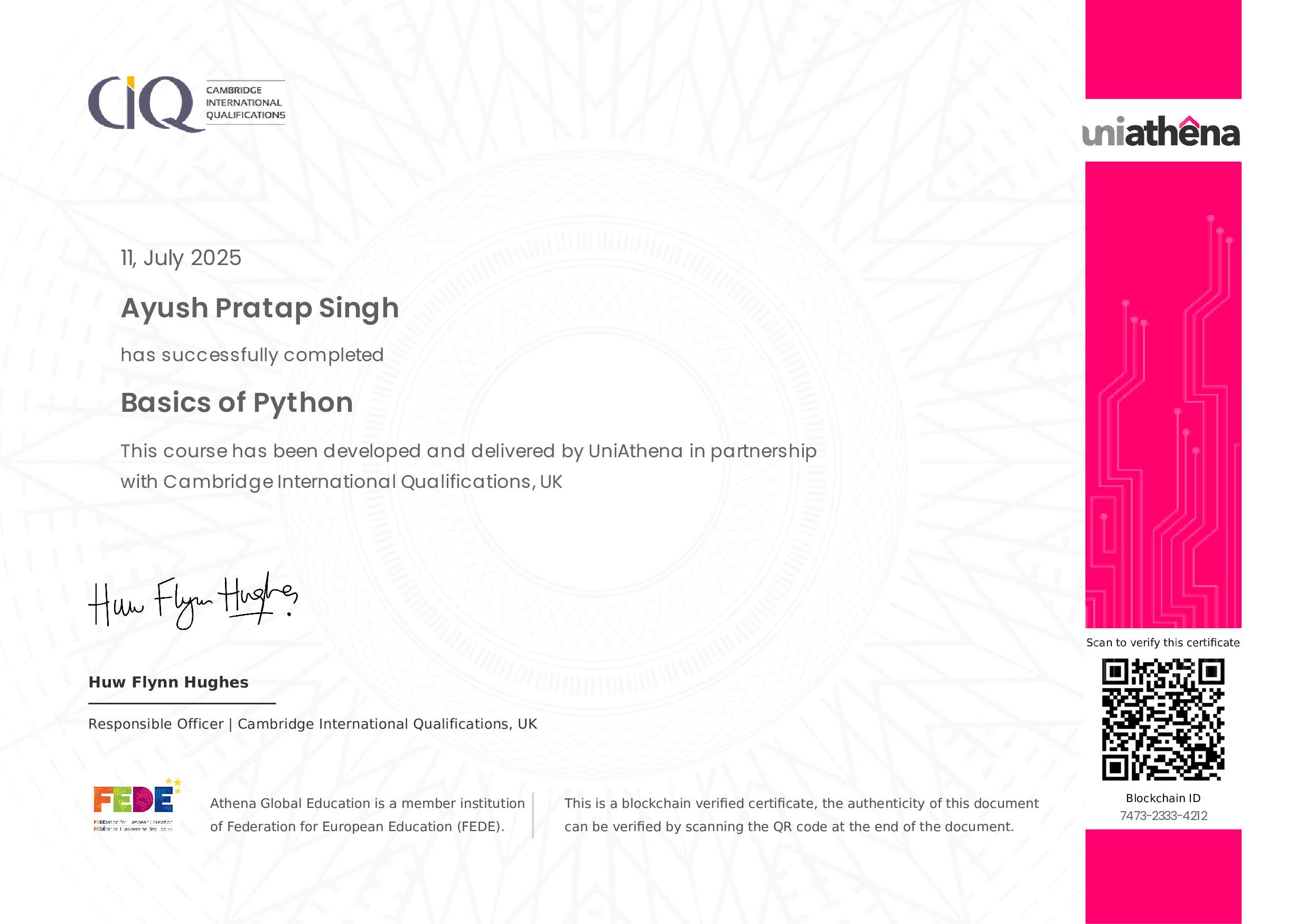 Python Programming Certificate
